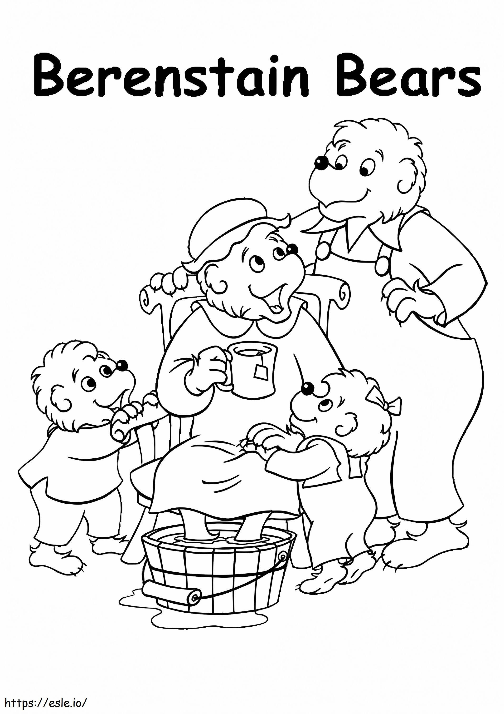 Berenstainin karhut ja perhe värityskuva