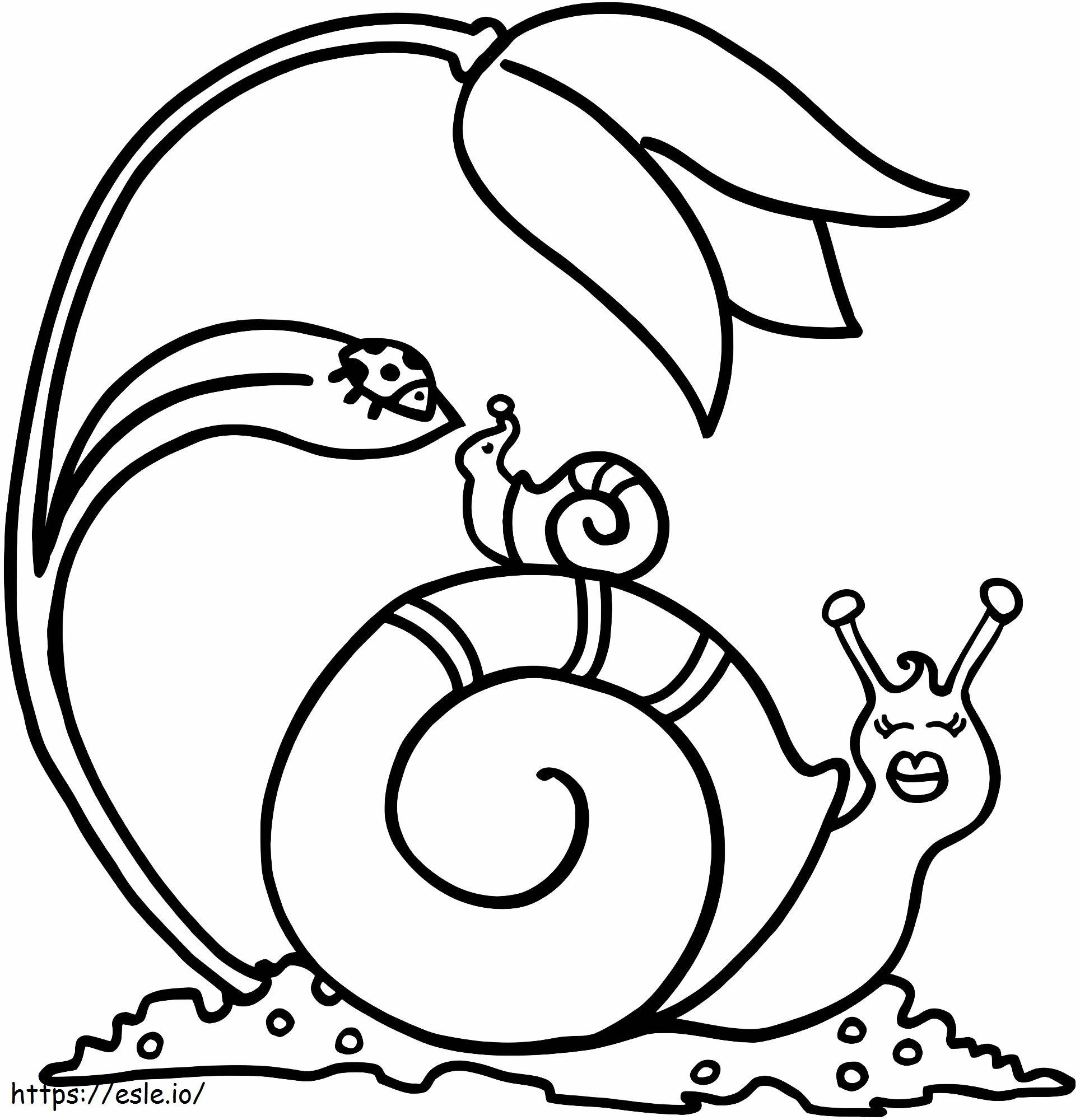 Coloriage Coloriage de deux escargots à imprimer dessin