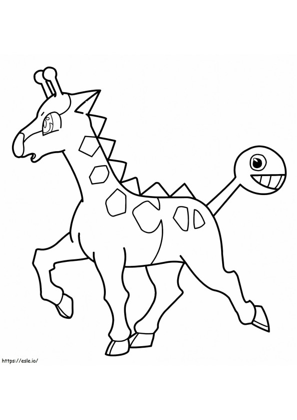 Nyomtatható Girafarig Pokemon kifestő