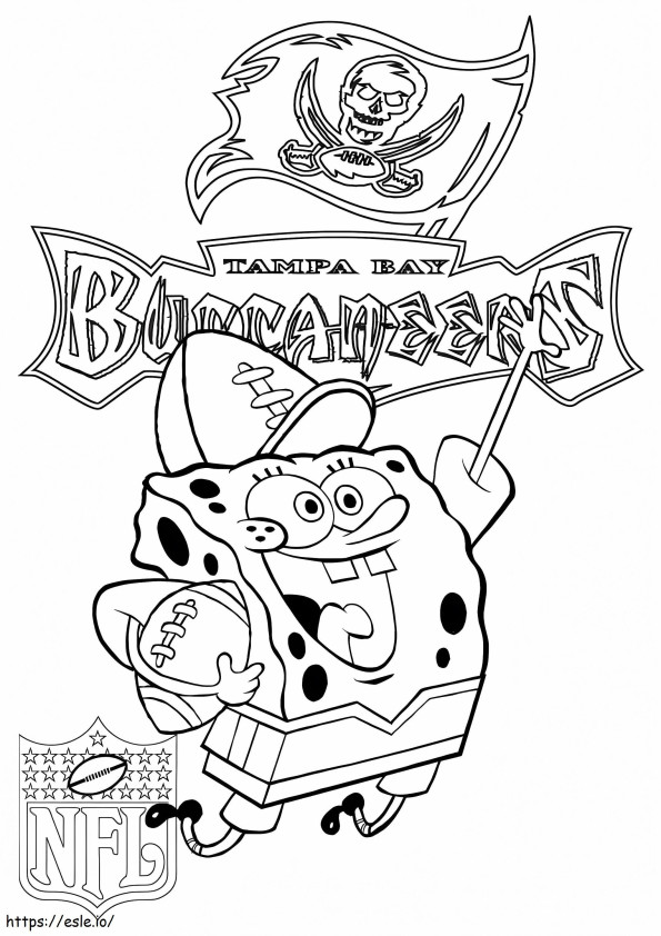 Tampa Bay Buccaneers com Bob Esponja para colorir
