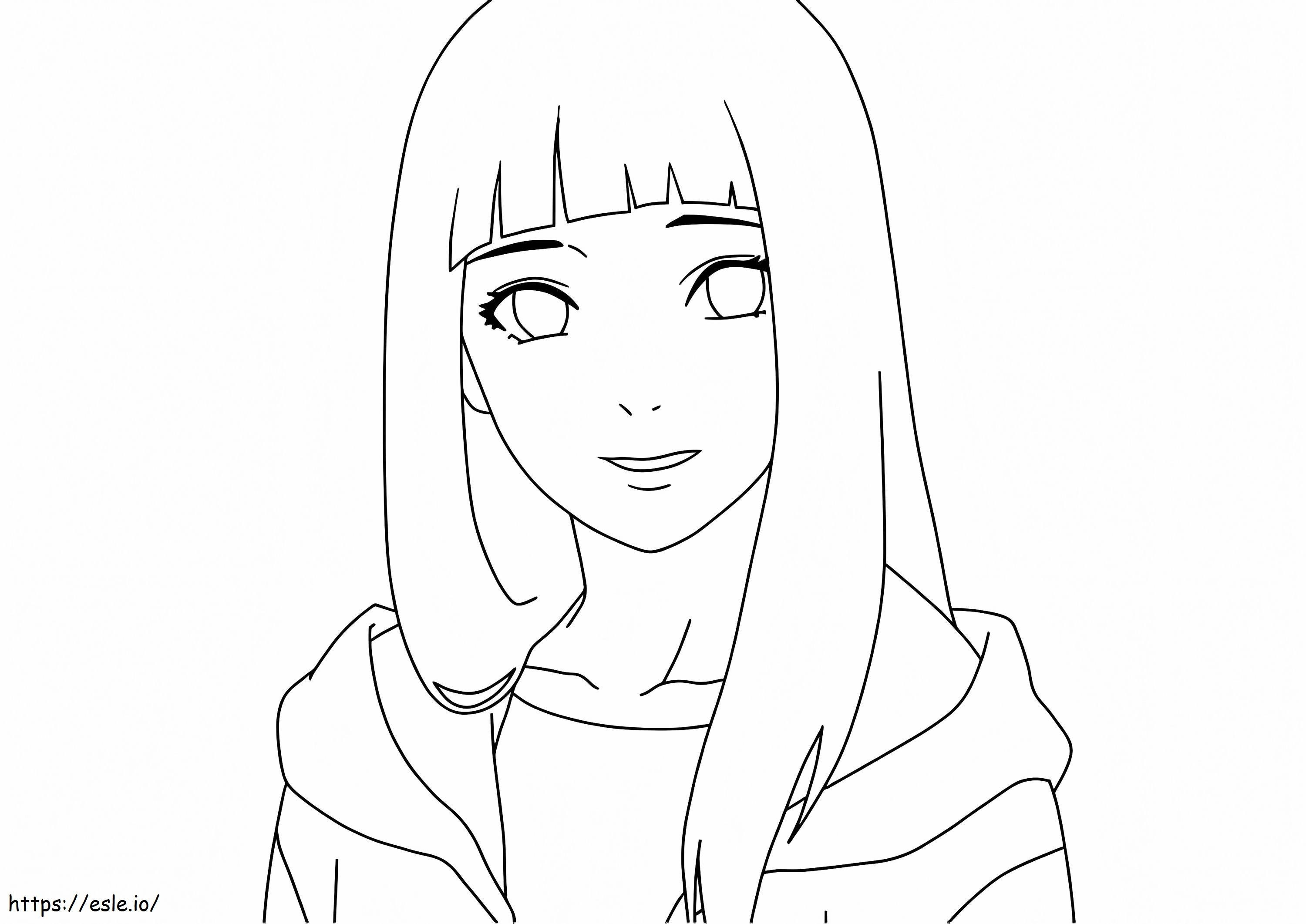 Hinata Face Smiling coloring page