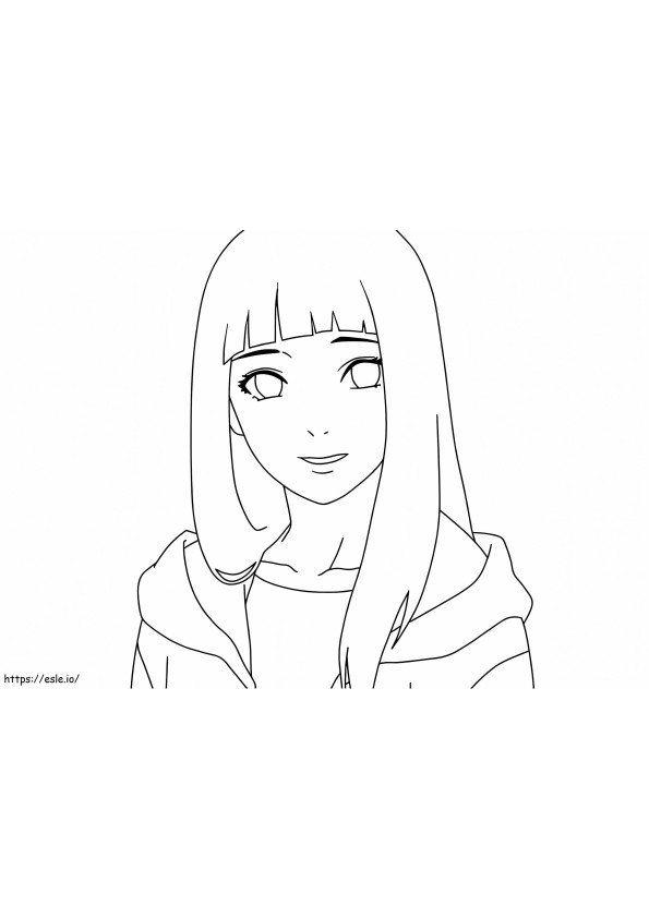 Hinata Face Smiling coloring page