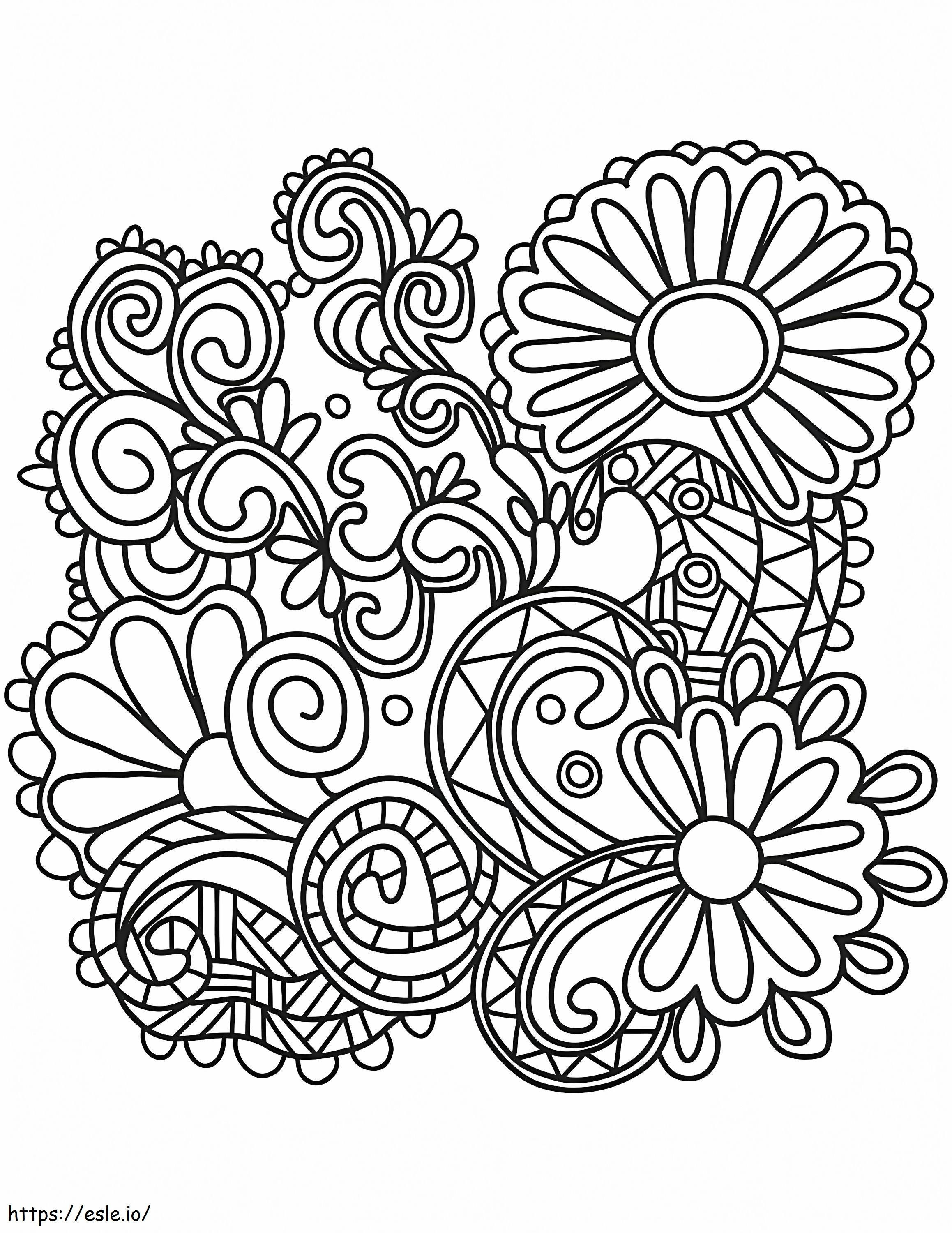 Abstract Doodle coloring page
