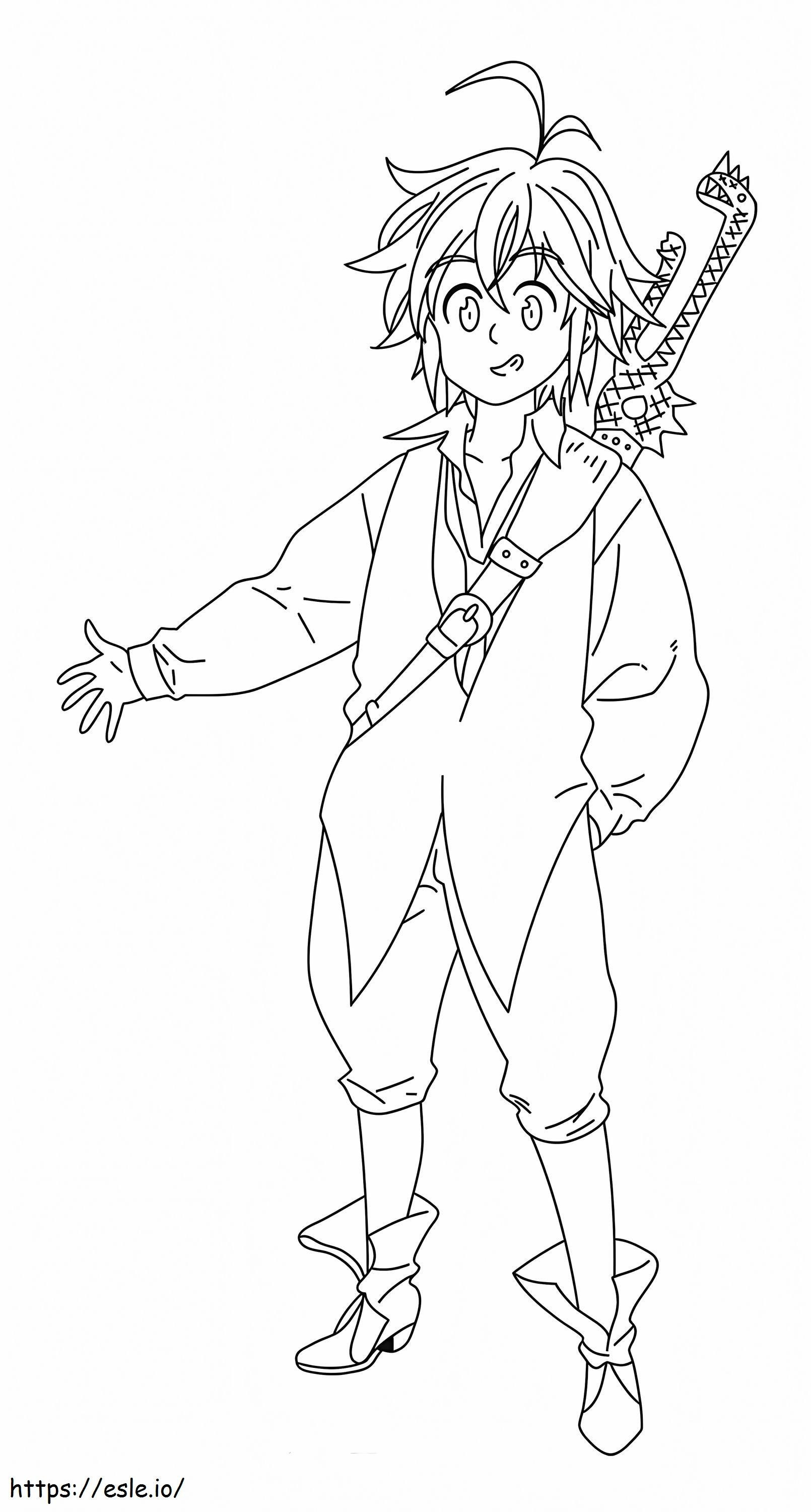 Meliodas Is The Leader Of The Seven Deadly Sins. coloring page