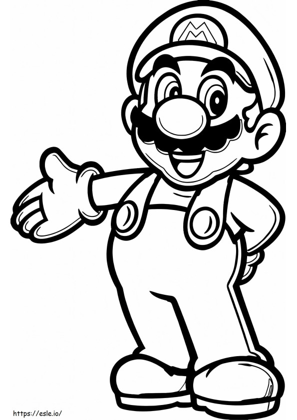 Coloriage Heureux Mario à imprimer dessin