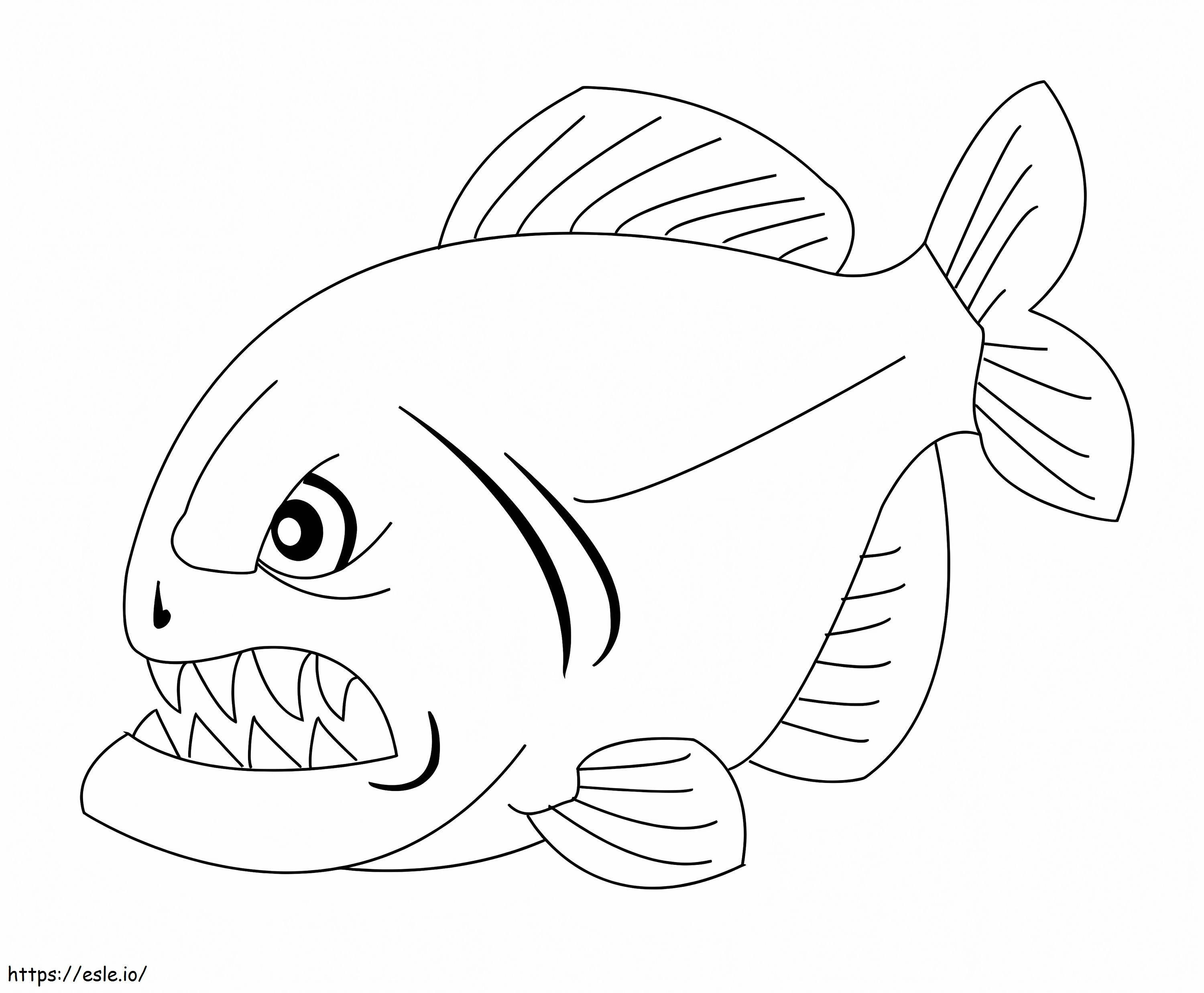 Coloriage Piranha en colère à imprimer dessin