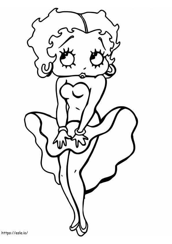 Betty Boop tímida para colorear