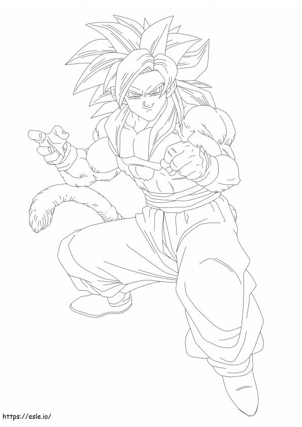 Engraçado Goku Ssj4 para colorir