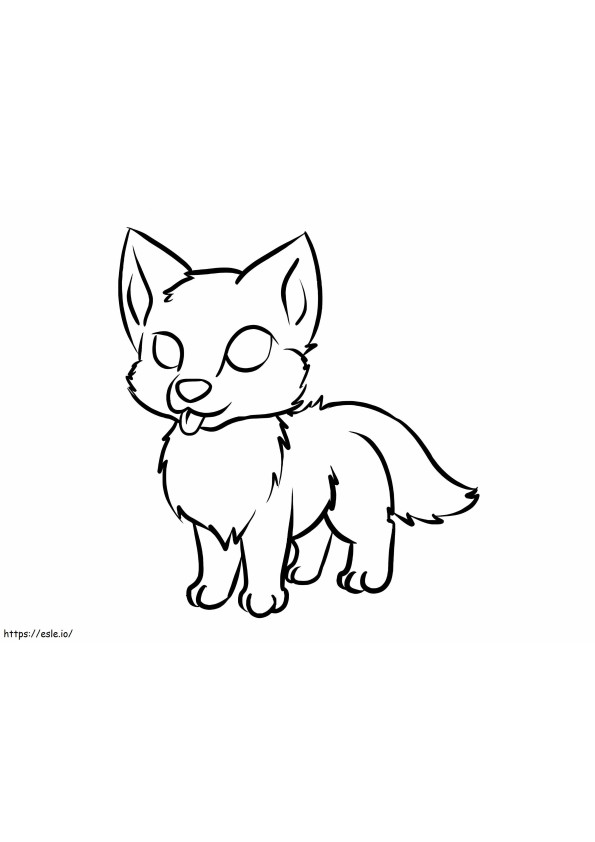 Baby Wolf Is Cute coloring page