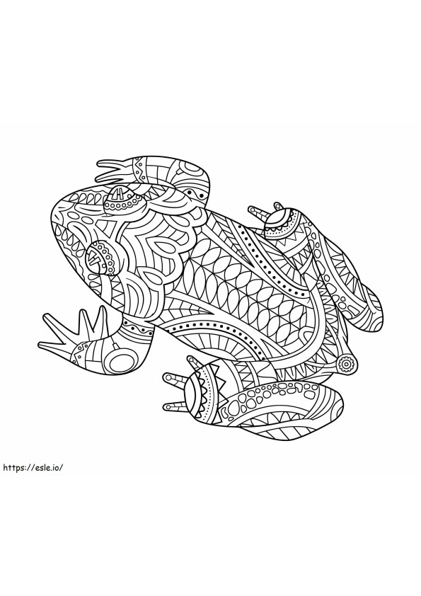Coloriage La grenouille est pour les adultes à imprimer dessin