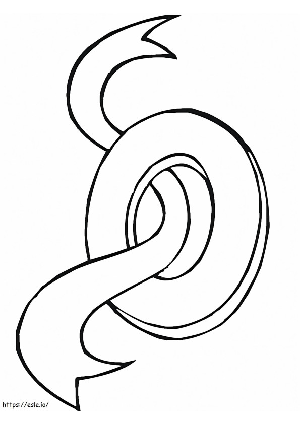 Ribbon And Number 0 coloring page