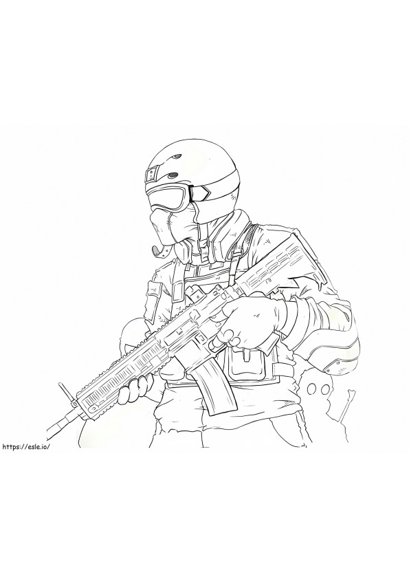 Coloriage Soldat fortifié à imprimer dessin