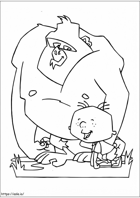 Coloriage Stanley et gorille à imprimer dessin