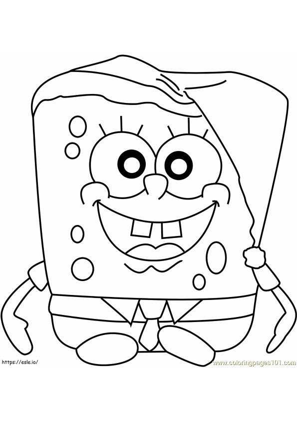 Coloriage _Spongebob Noël1 à imprimer dessin