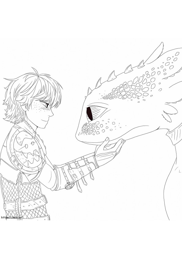 Toothless With Hiccup coloring page