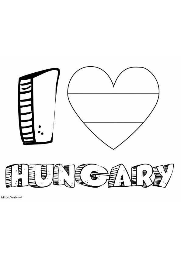 Eu amo a Hungria para colorir