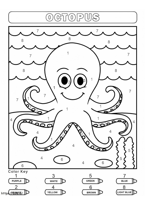 Happy Octopus Color By Number coloring page