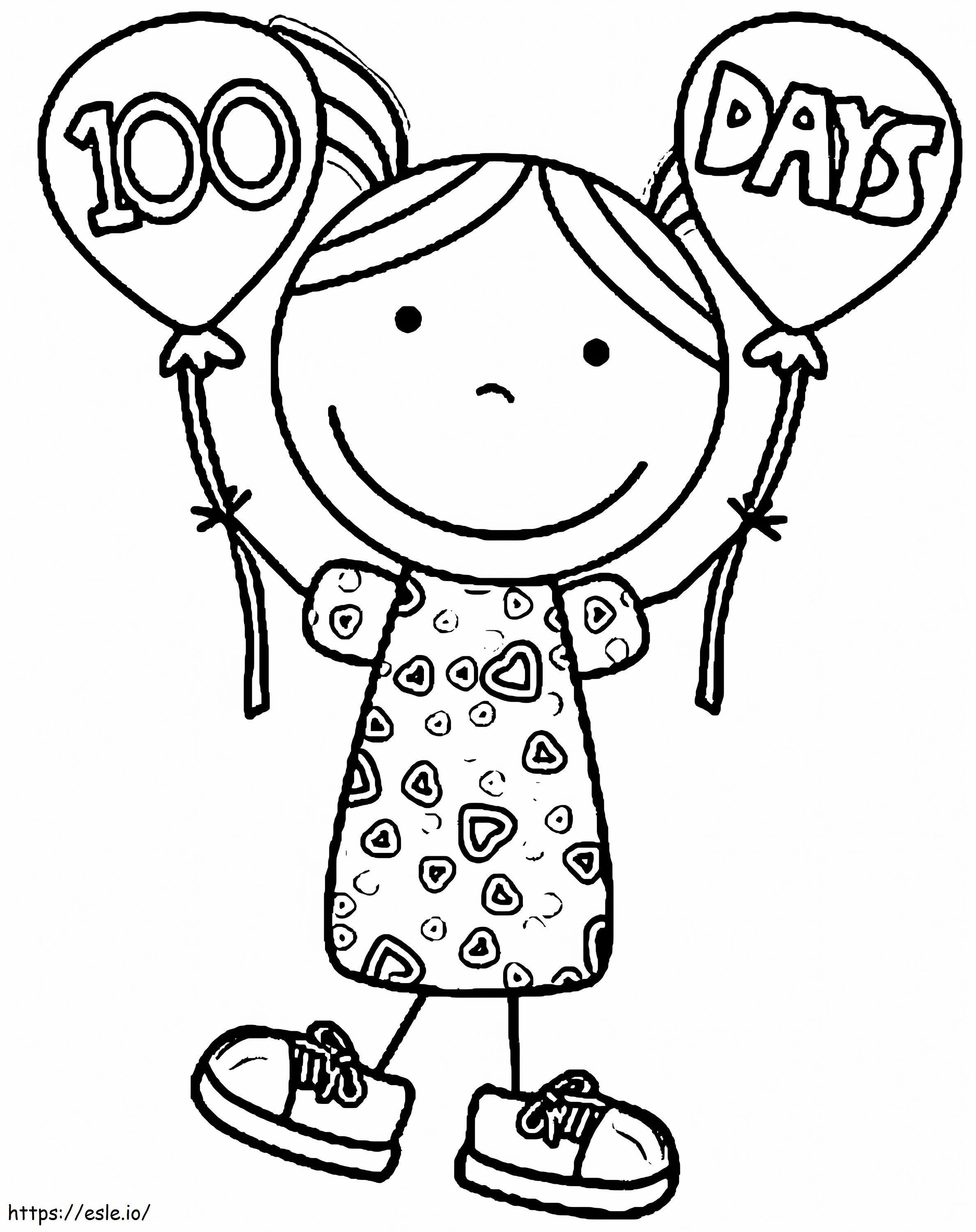 Printable 100 Days Of School coloring page
