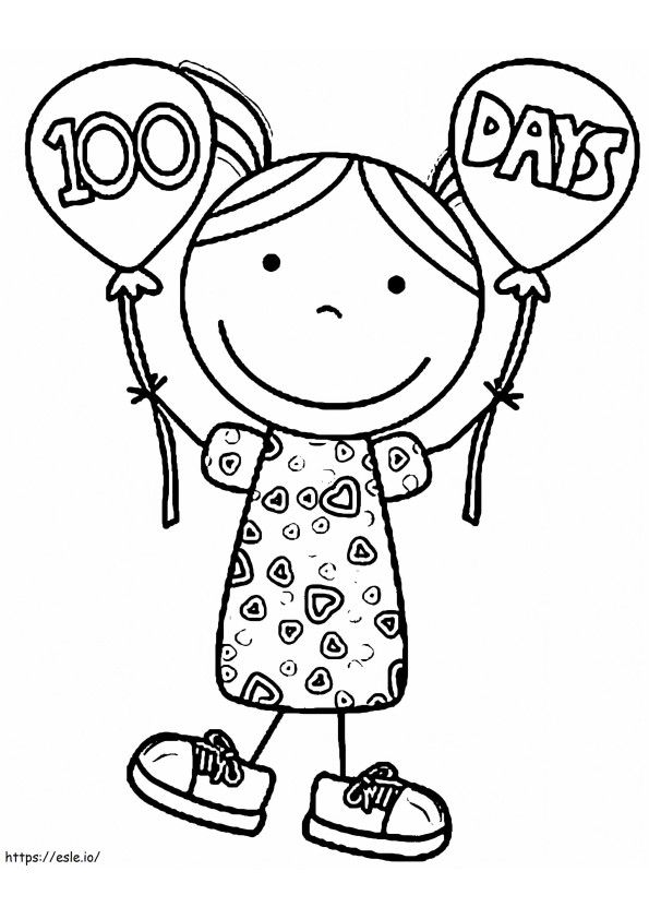 Printable 100 Days Of School coloring page