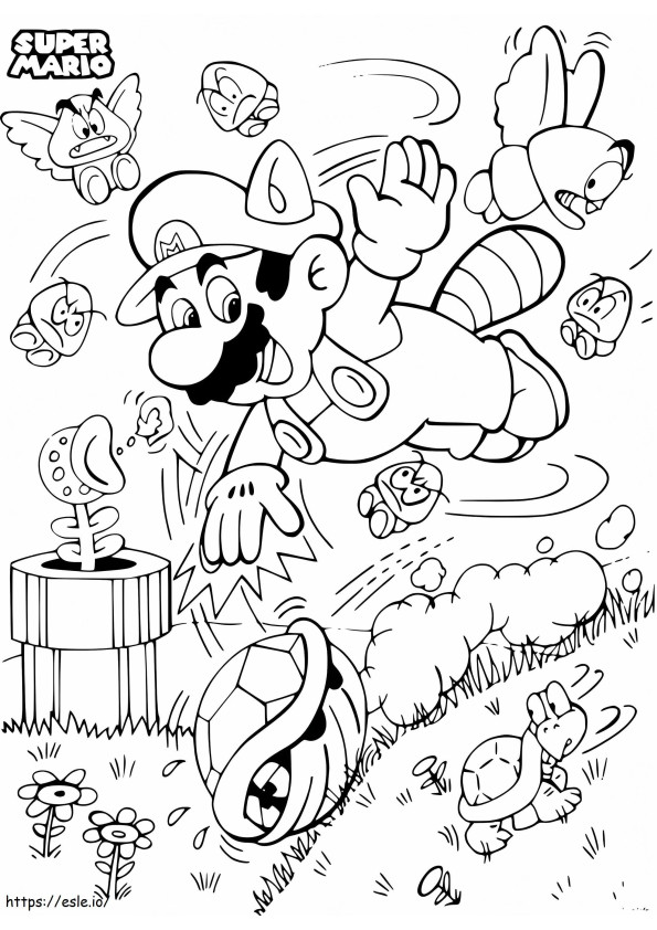 Coloriage super Mario Bros à imprimer dessin