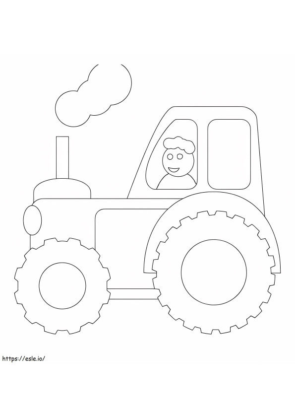 Un tractor fácil para colorear