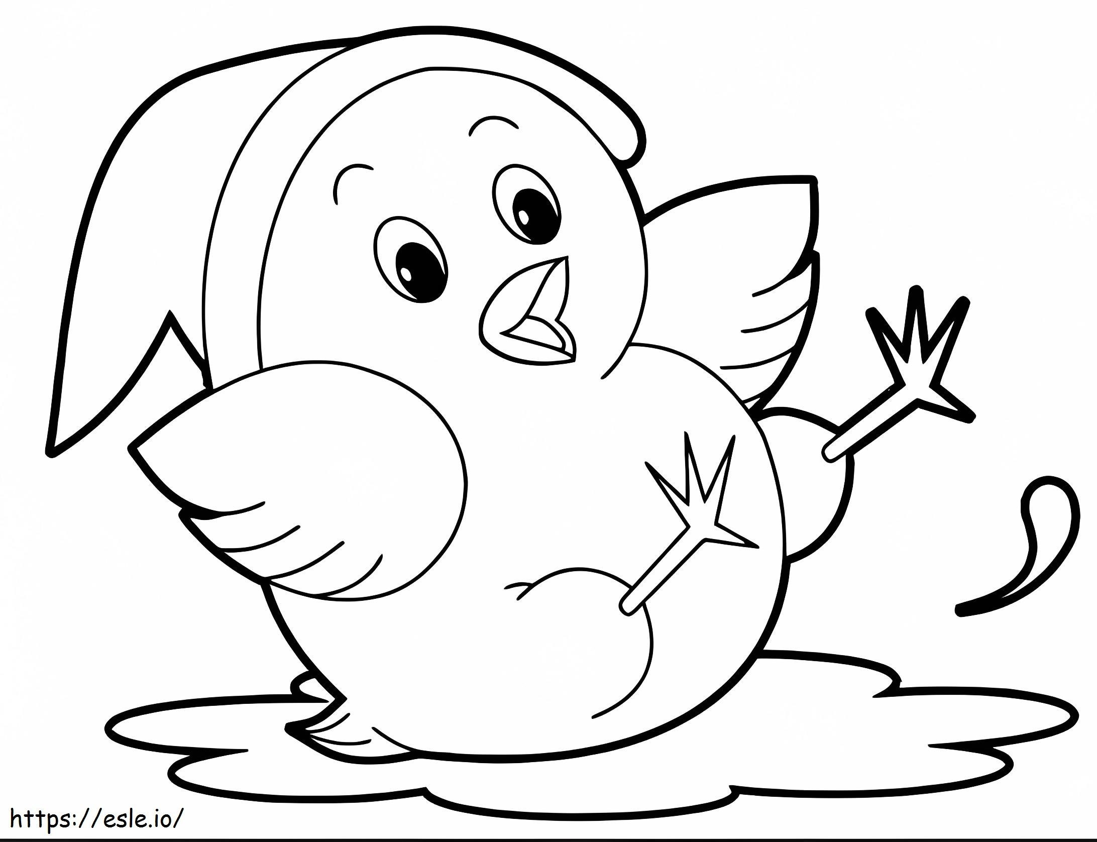 Cute Funny Chick coloring page