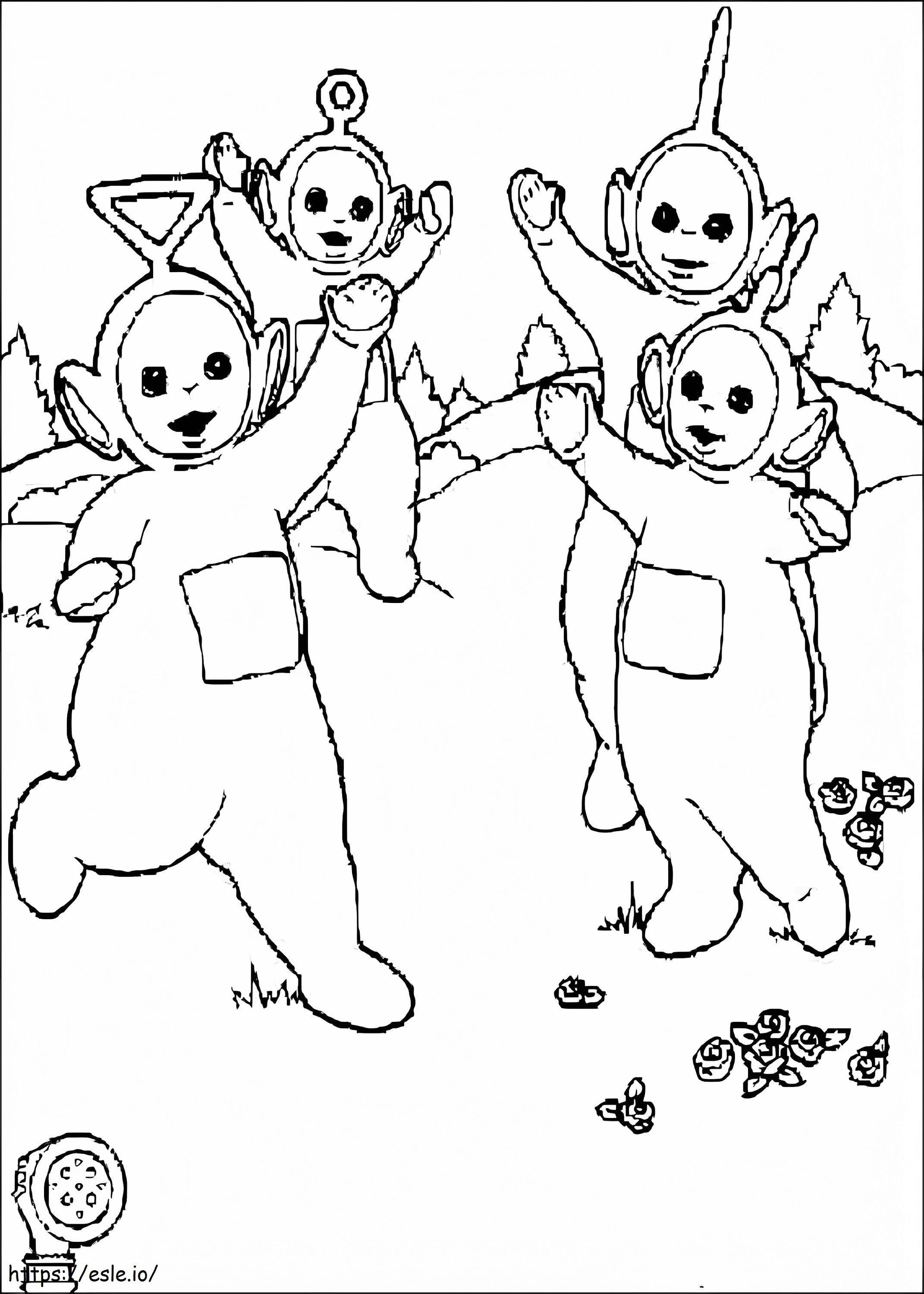 Happy Teletubbies Coloring Page coloring page