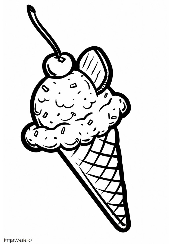 デザートアイスクリーム ぬりえ - 塗り絵