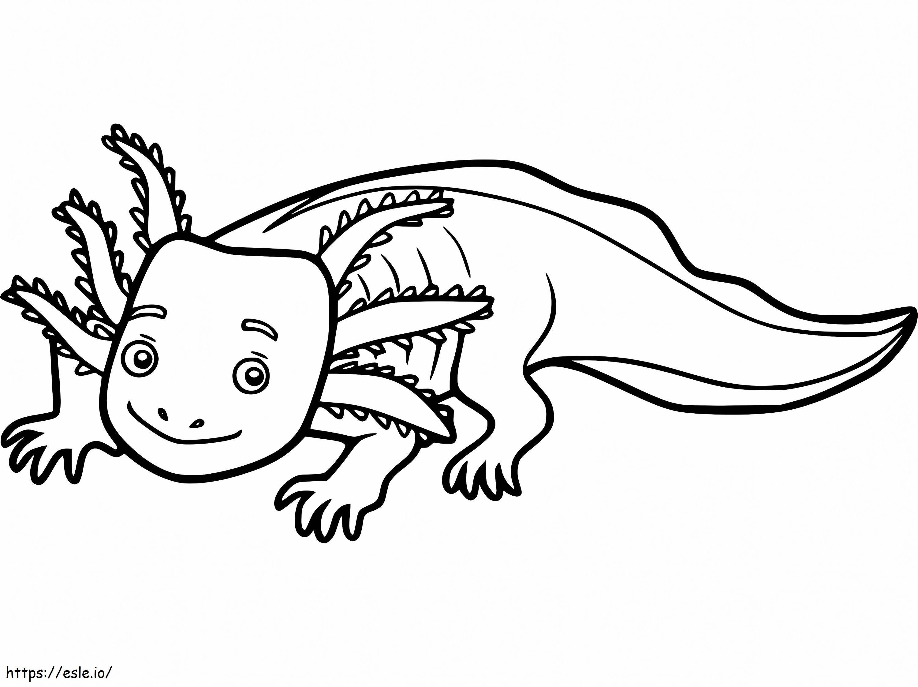 Happy Axolotl coloring page