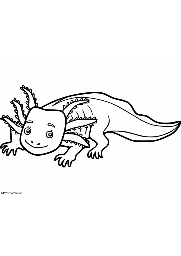 Mutlu Axolotl boyama