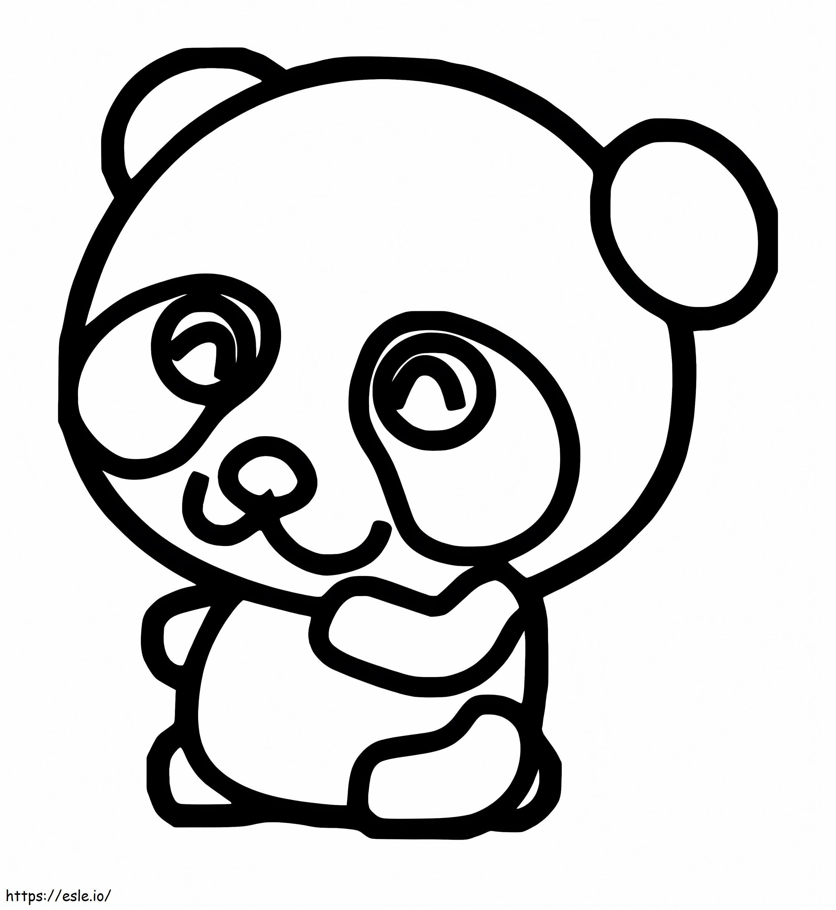 Desenhando o Pequeno Panda para colorir