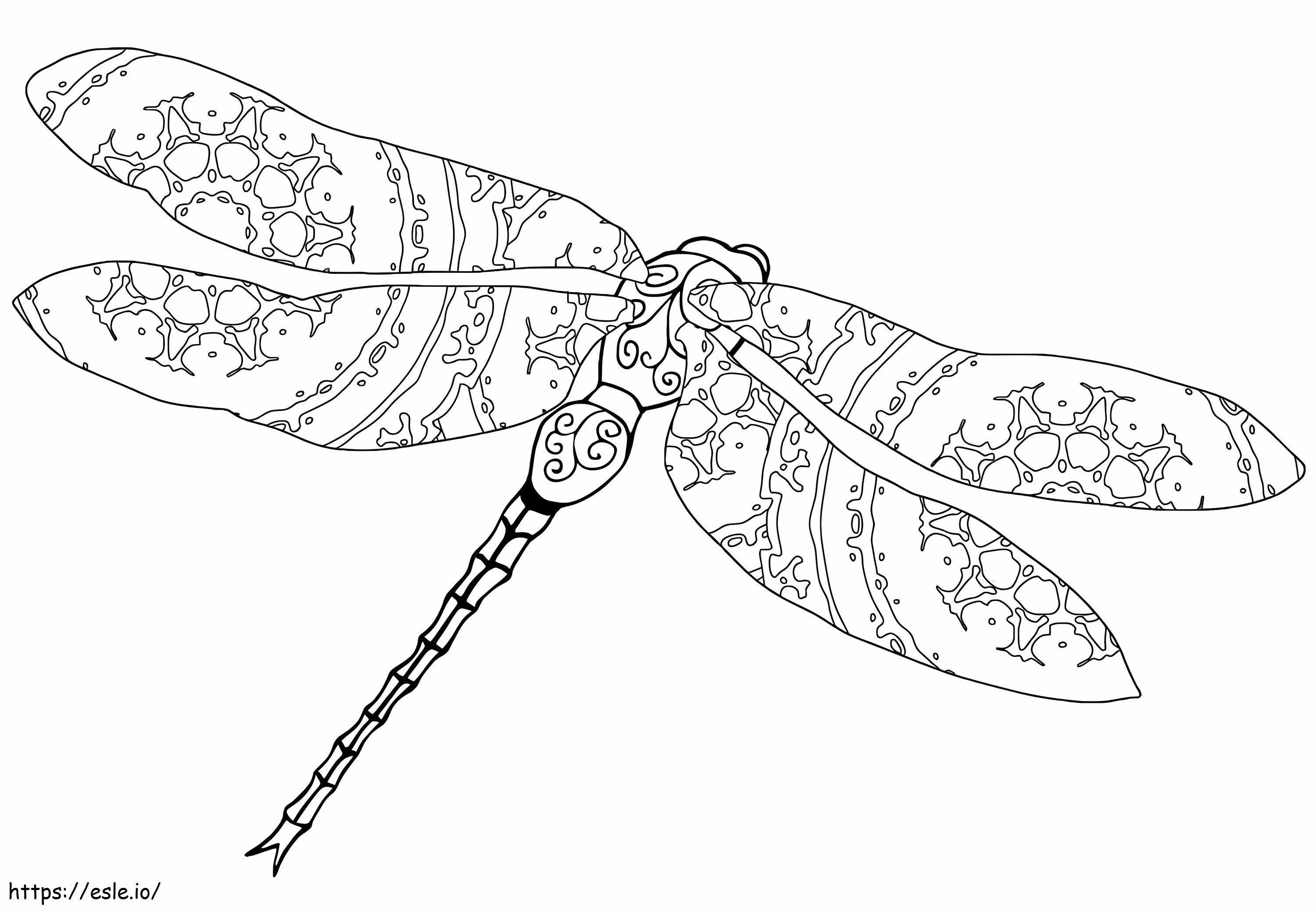 Intricate Dragonfly coloring page