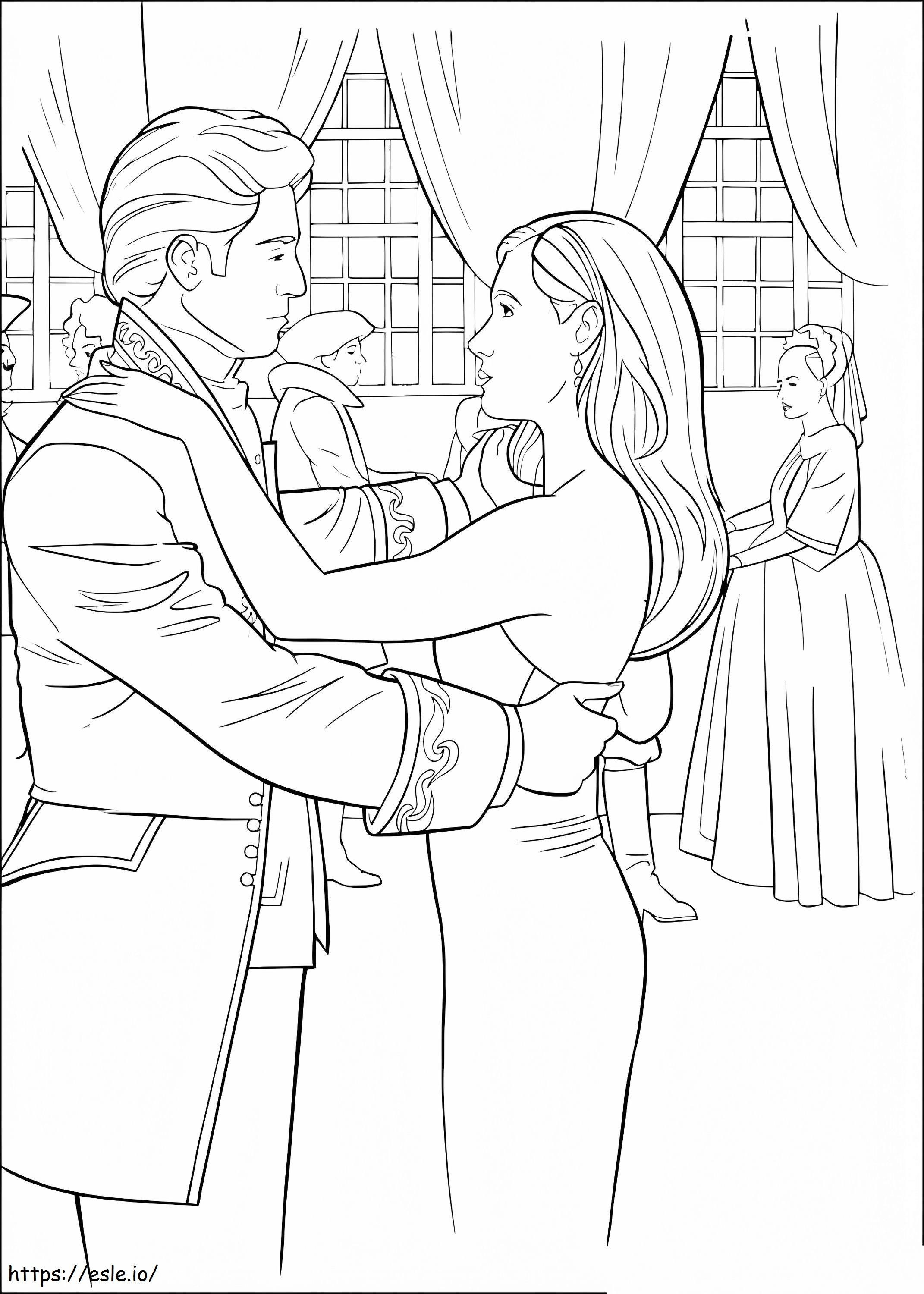Princess Giselle And The Dancing Prince coloring page
