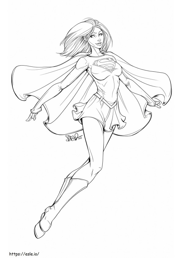 Adorável Supergirl para colorir