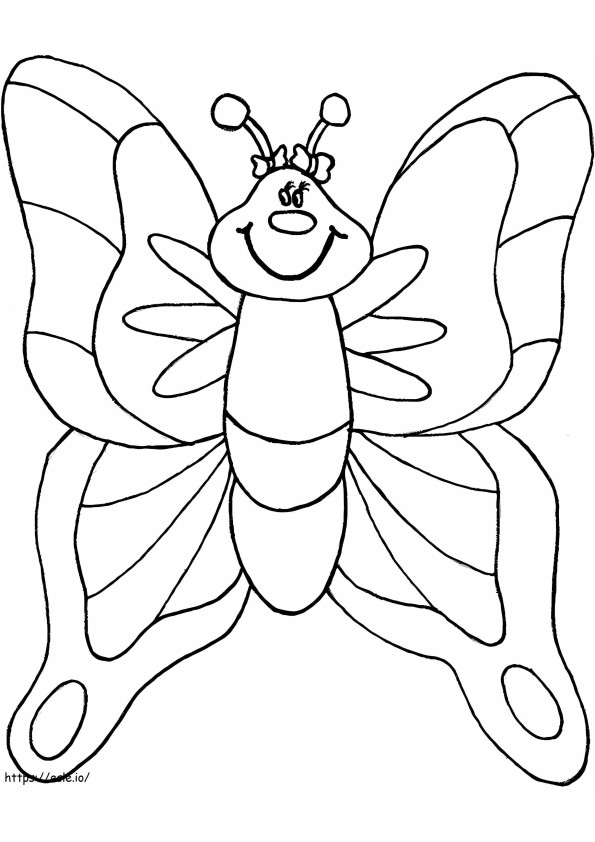 Butterfly For Kid Preschool A4 coloring page