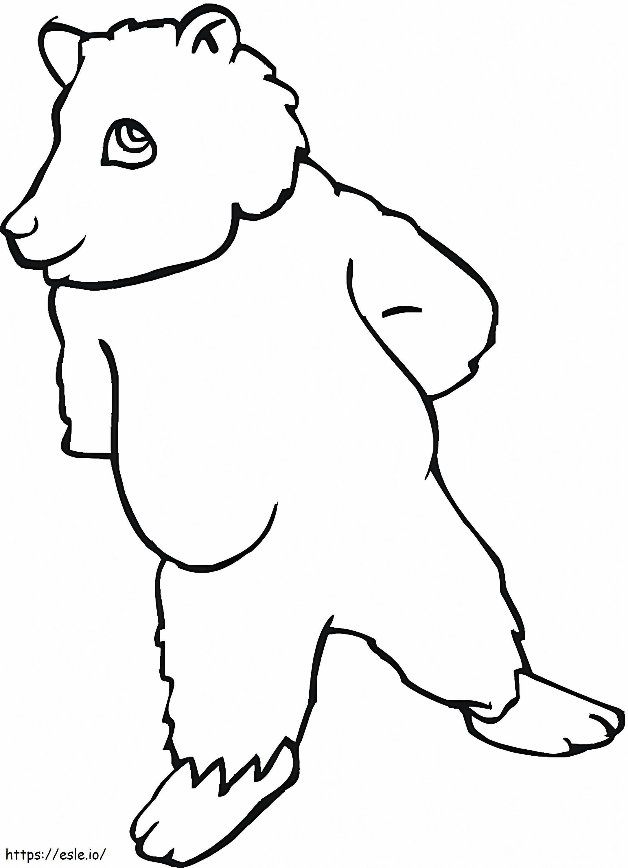 Beruang Coklat Animasi Gambar Mewarnai