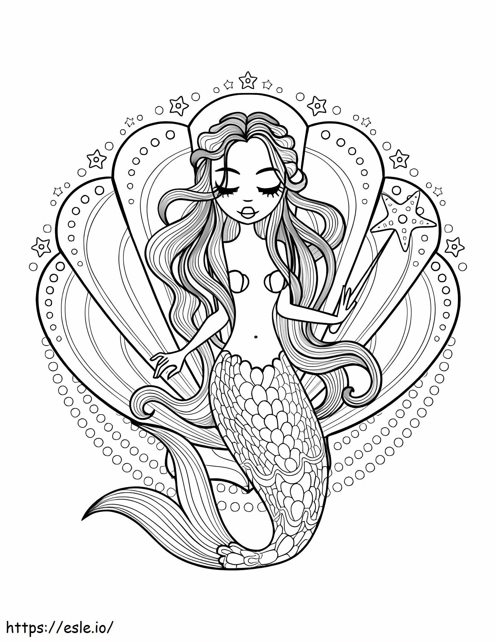 Adult Mermaid coloring page