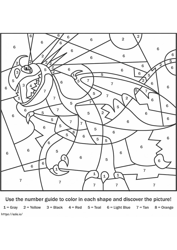 Stormfly Dragon Color By Number coloring page