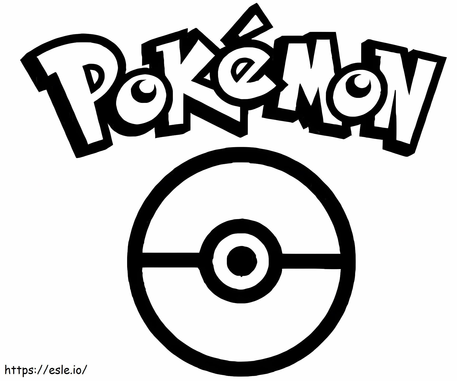 Logo Of Pokemon And Pokeball coloring page
