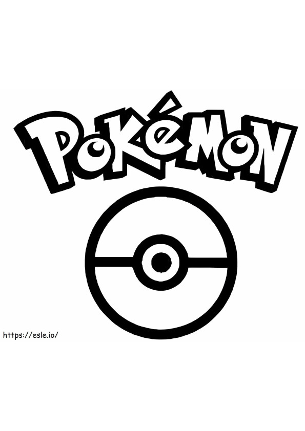 Pokemonin ja Pokeballin logo värityskuva