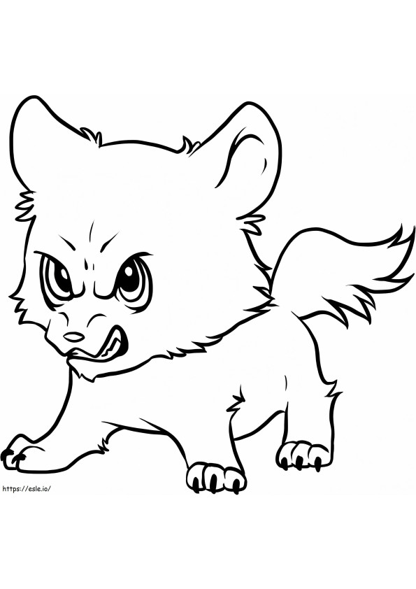 Coloriage  Bébé loup en colère A4 E1600318819990 à imprimer dessin
