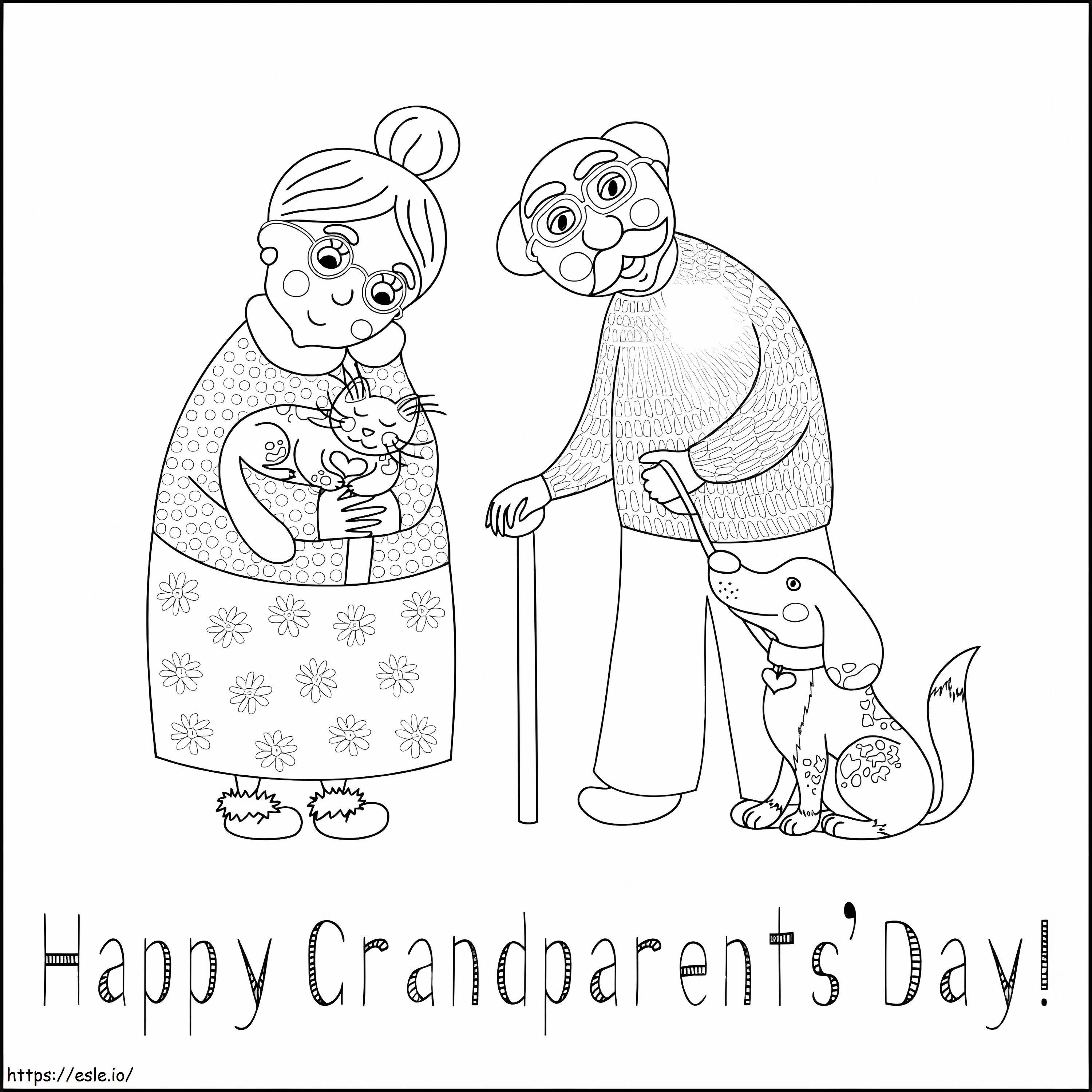 Selamat Hari Kakek Nenek 1 Gambar Mewarnai