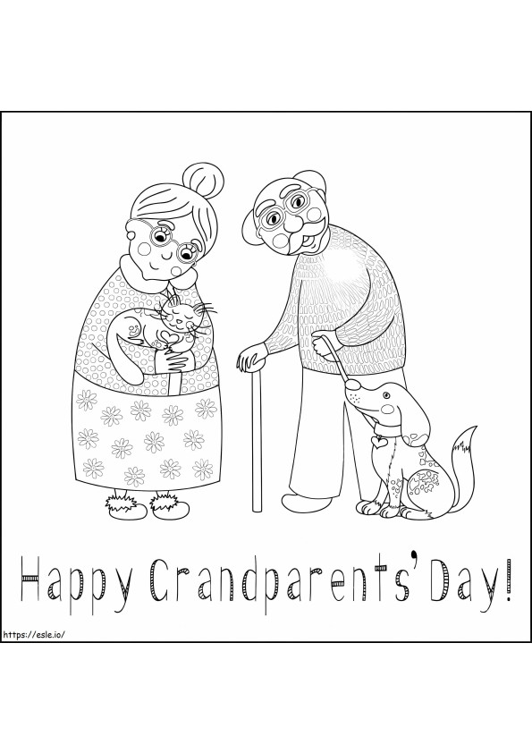 Feliz Dia dos Avós 1 para colorir