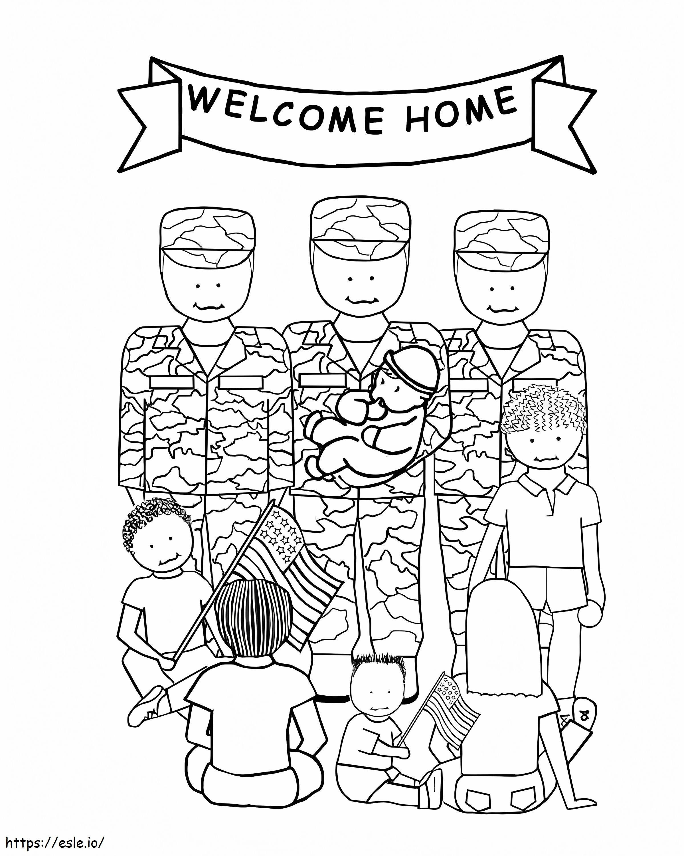 Welcome Home Veterans coloring page
