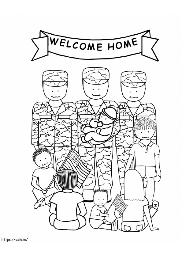 Benvenuti a casa veterani da colorare