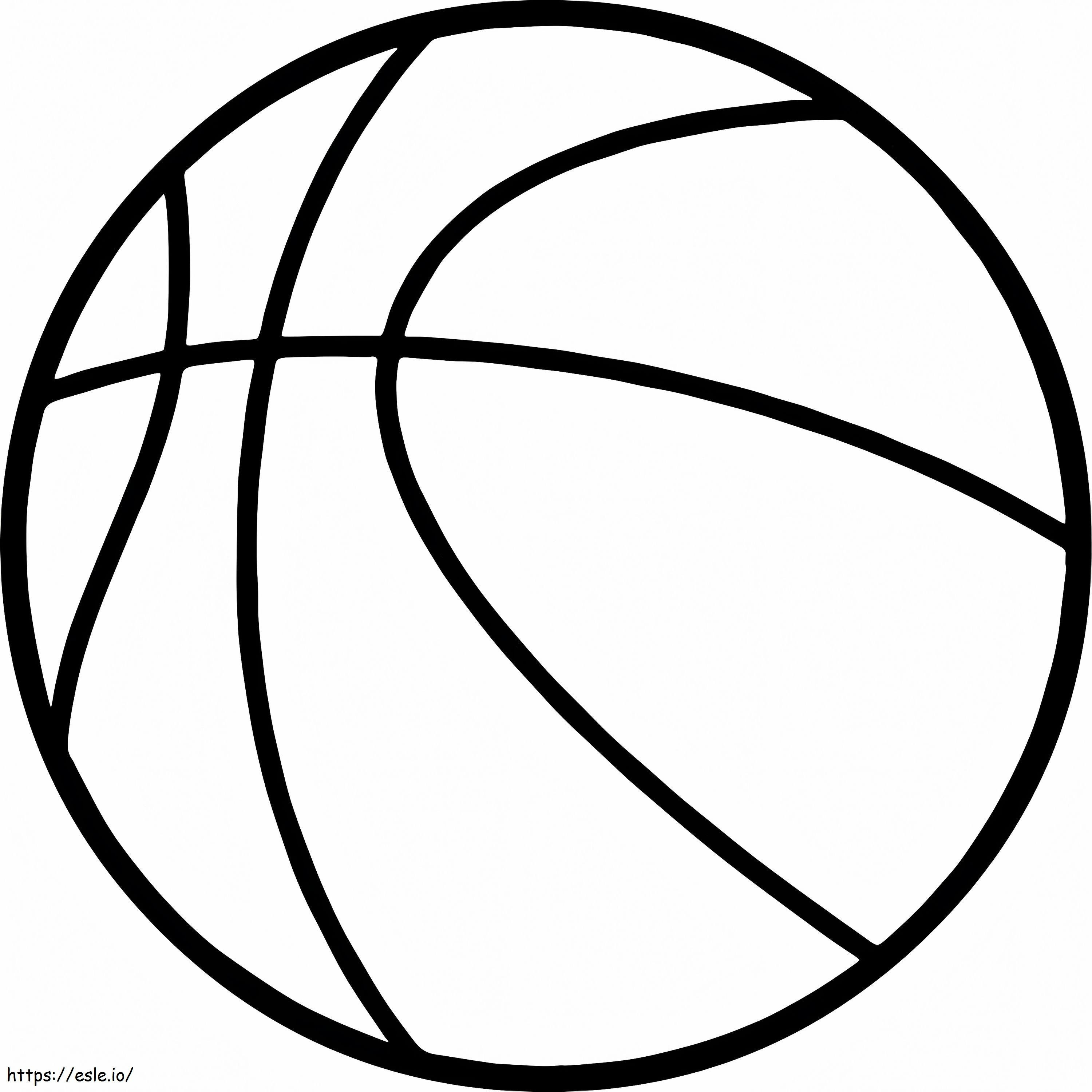 Pallone da basket facile da colorare