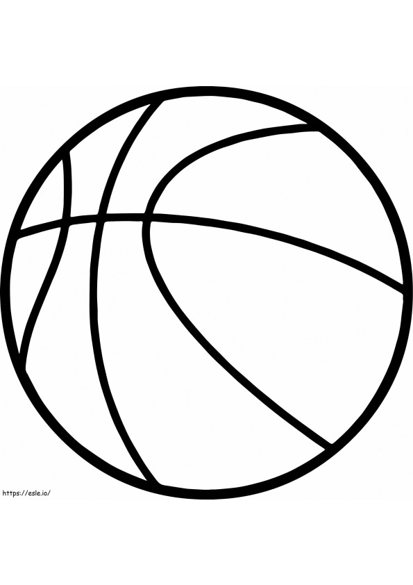Bola de basquete fácil para colorir