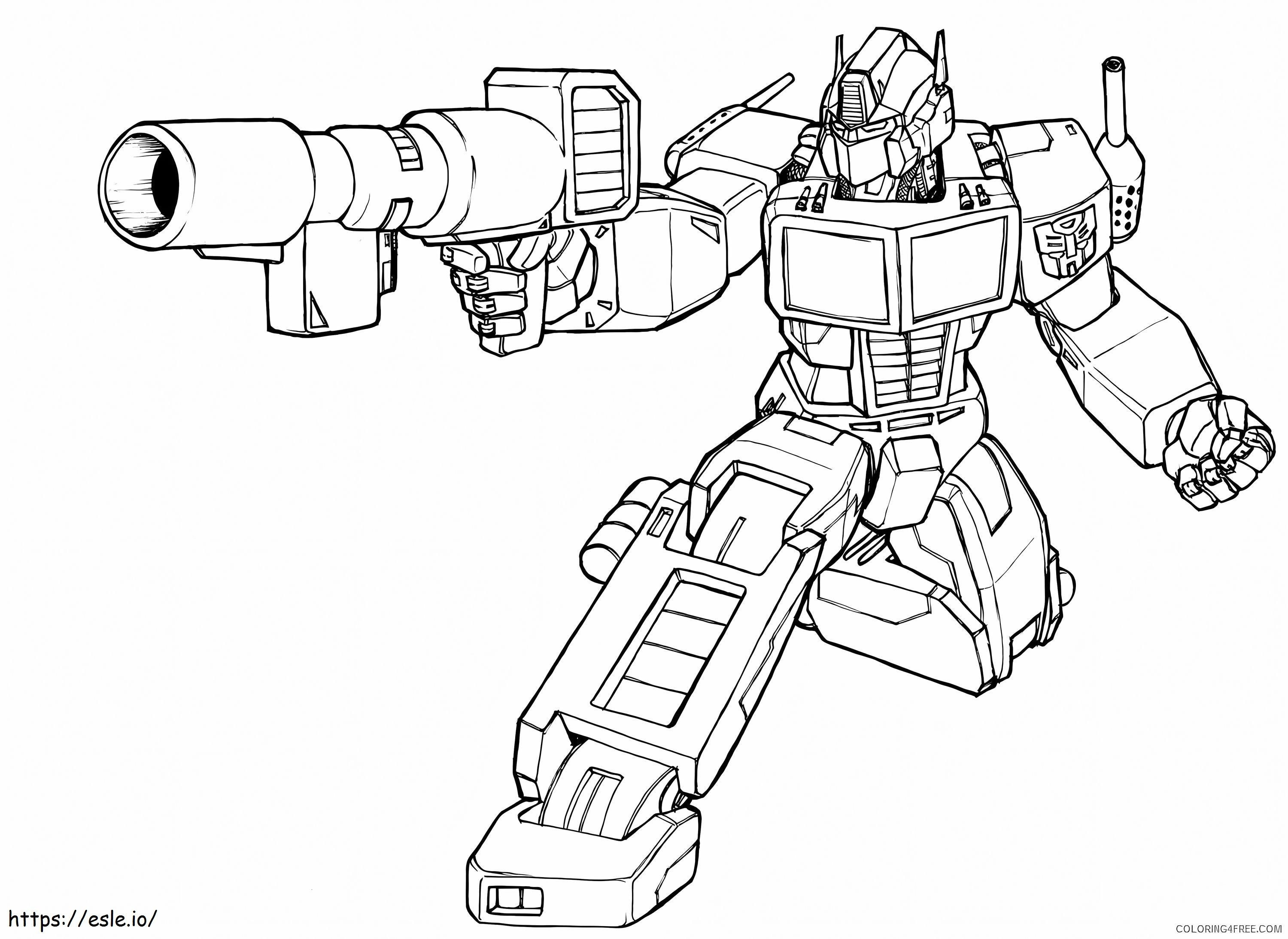 Coloriage Optimus Prime Con Arms à imprimer dessin
