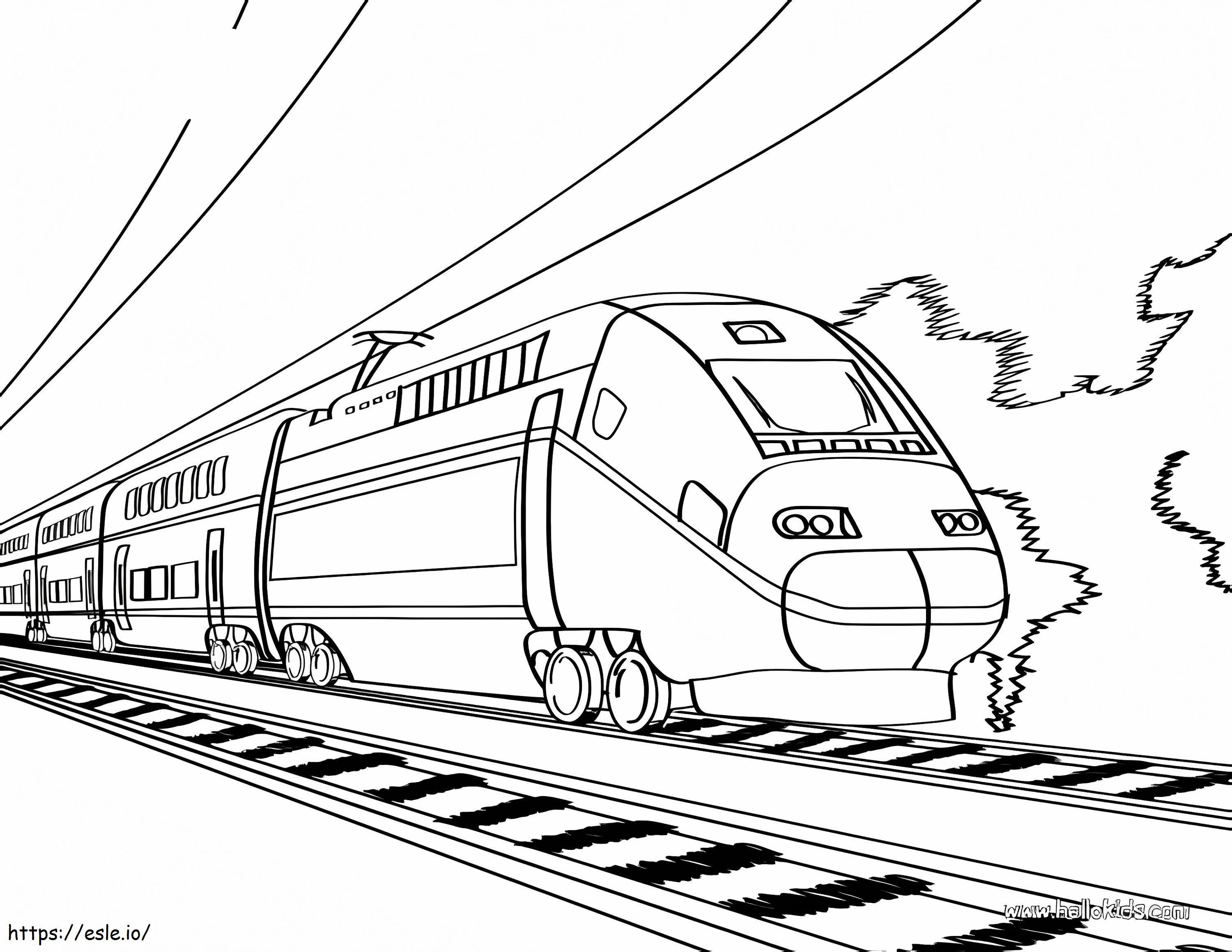 Coloriage Train à grande vitesse à imprimer dessin