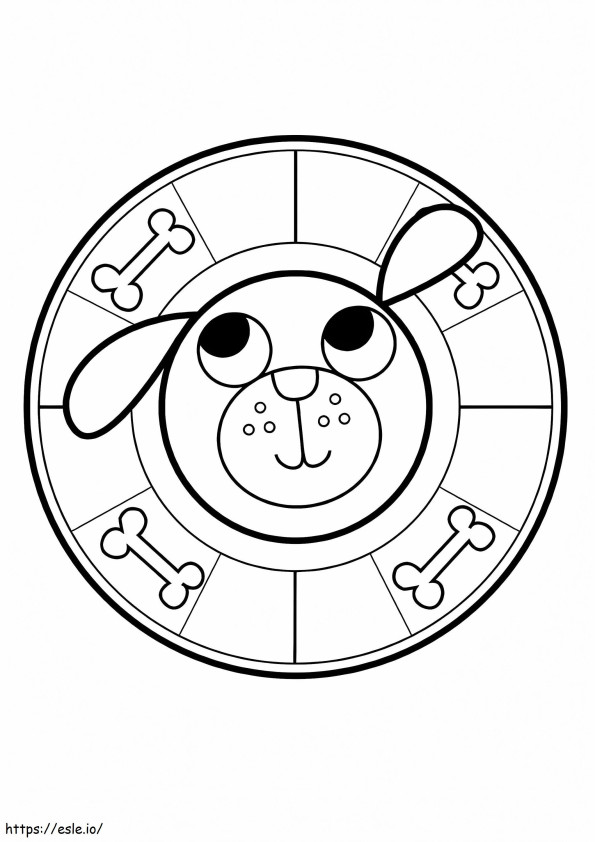 Dog Mandala For Little Ones coloring page